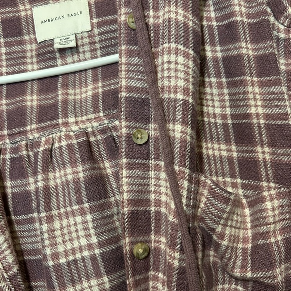 American Eagle Hooded Plaid Shirt - Picture 3 of 4